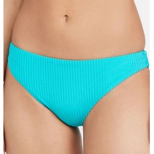 Vitamin A Midori Bikini Swim Bottoms 8 Medium Turquoise Shiny EcoRib